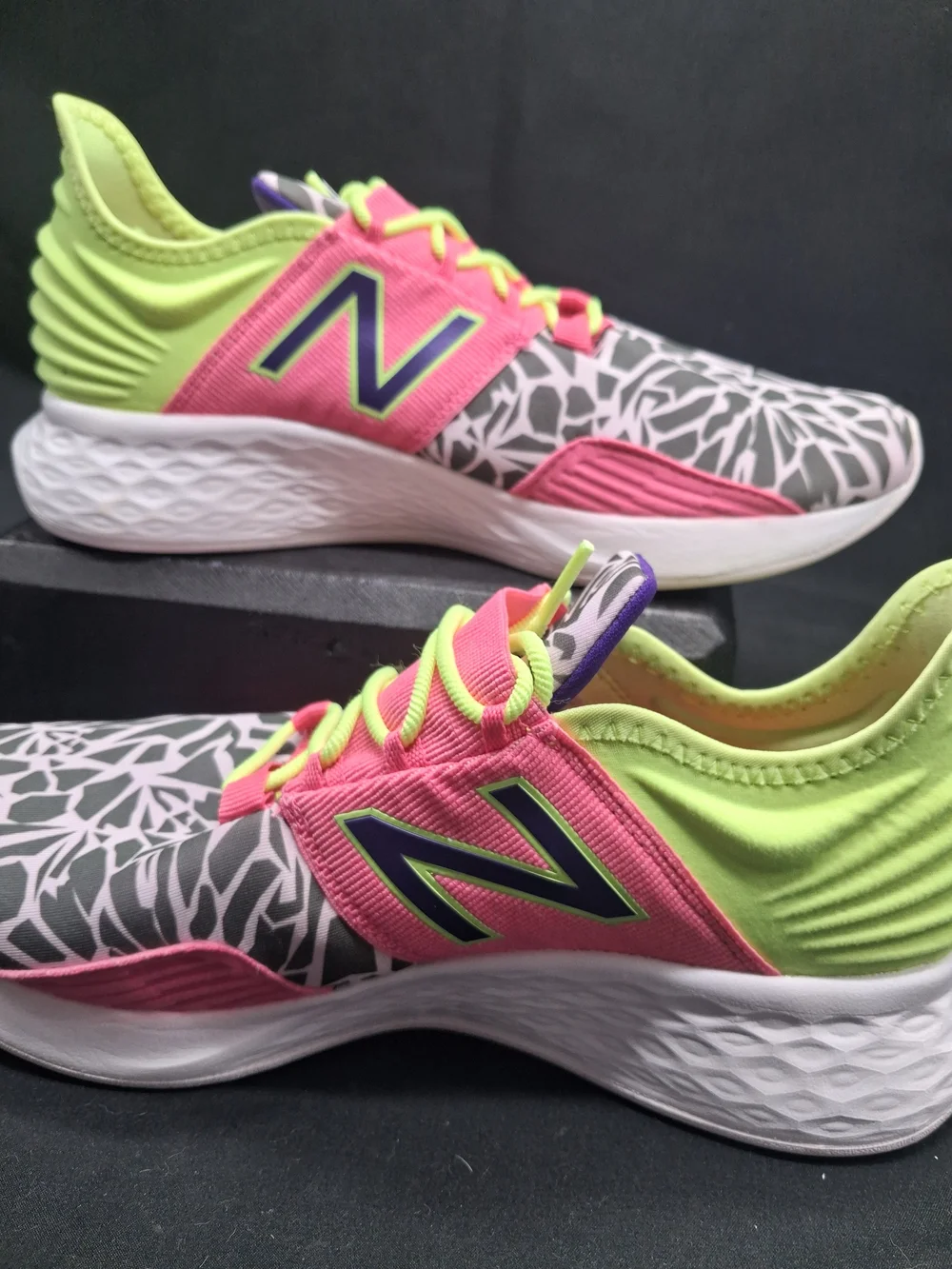 New Balance Womens Pink & Lime Athletic Sneakers